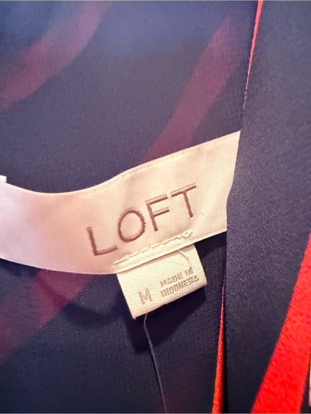 LOFT Navy Tank Top with Red Trim - Picture 2 of 6